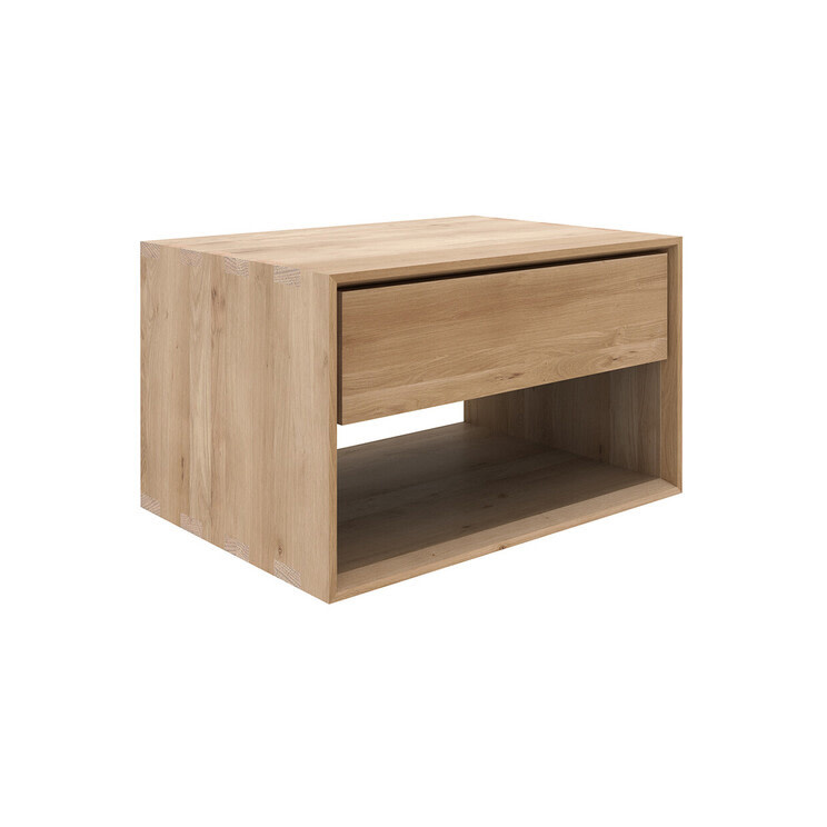 Oak Nordic II Low Bedside Table by Ethnicraft 1 Drawer Dwell