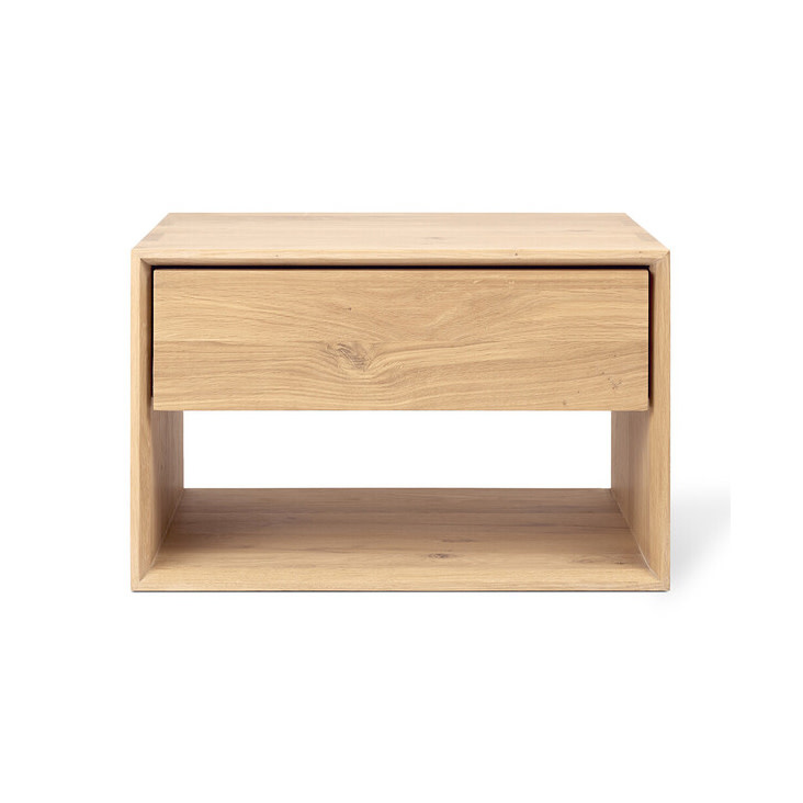 Oak Nordic II Low Bedside Table by Ethnicraft 1 Drawer Dwell