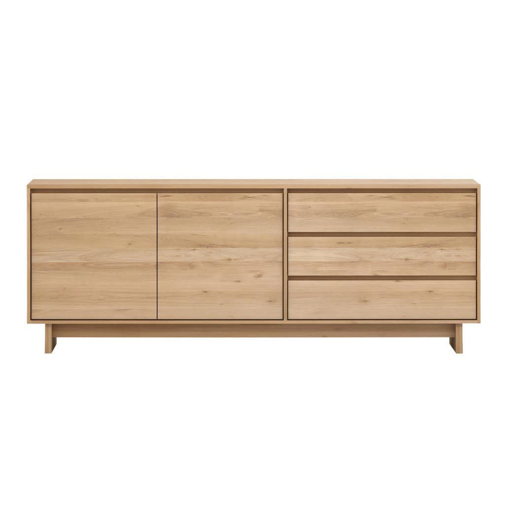 Ethnicraft Sideboard Oak Wave 2 Doors / 3 Drawers Dwell