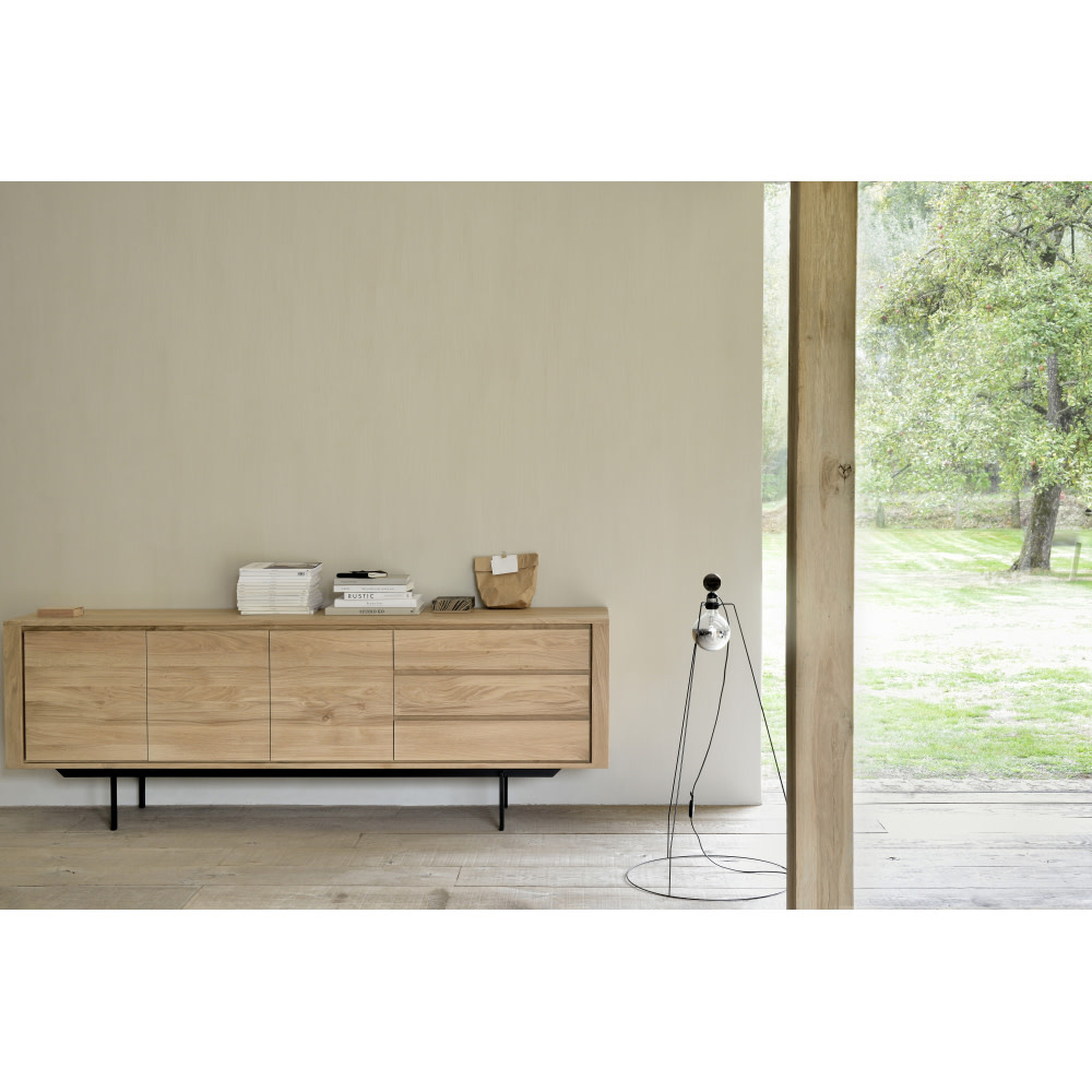 Ethnicraft Oak Shadow Sideboard Black Metal Legs Dwell