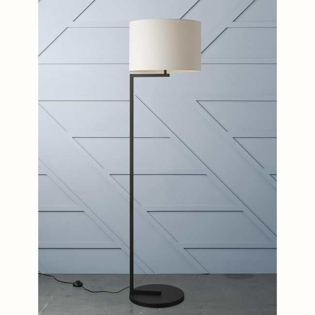 Alessia Floor Lamp Black base with white shade Dwell
