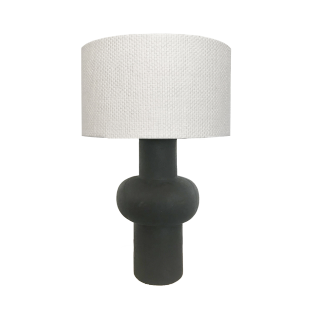 Table Lamp Oliver Black Base Big, Table Lamp With Black Base And White Shade