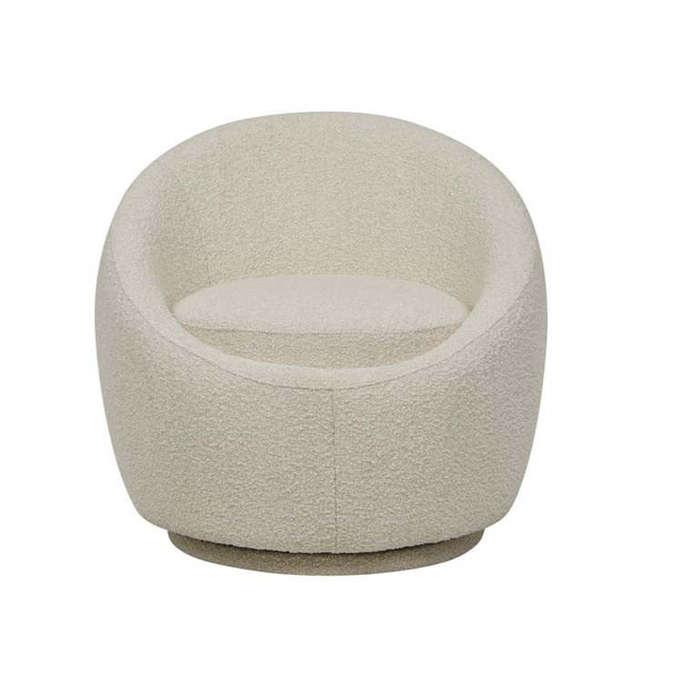 Kennedy Globe Swivel Occasional Chair Beige Boucle Dwell