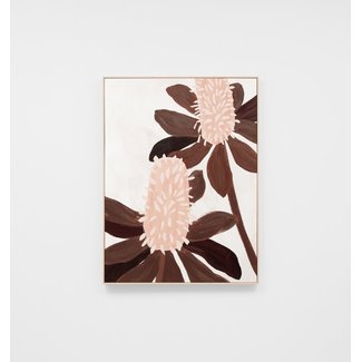 Middle of Nowhere Floral Portrait Blush 2 - Framed Canvas