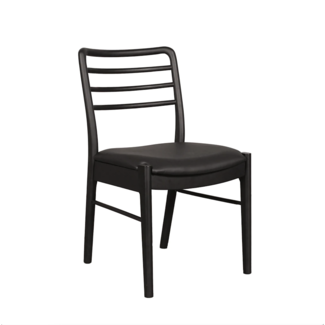 Evie Dining Chair - Black Frame with Black PU Seat