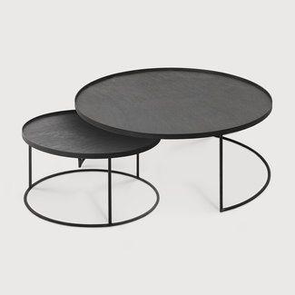 Ethnicraft Ethnicraft Round Tray Coffee Table Set