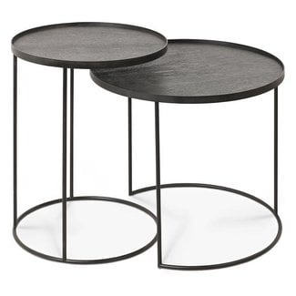 Ethnicraft Ethnicraft Round Tray Side Table Set