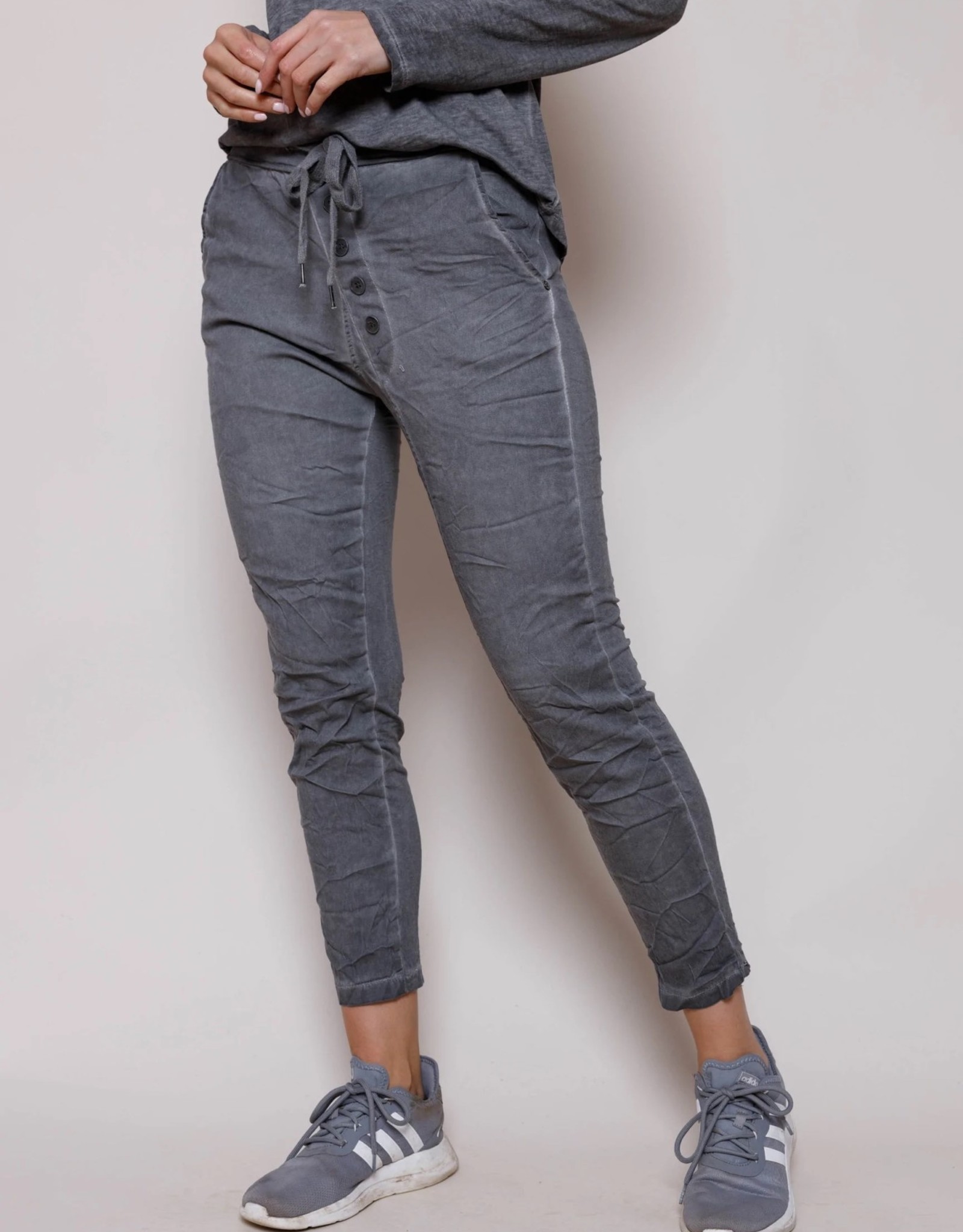 Suzy D Becca Button Jogger Dark Grey 