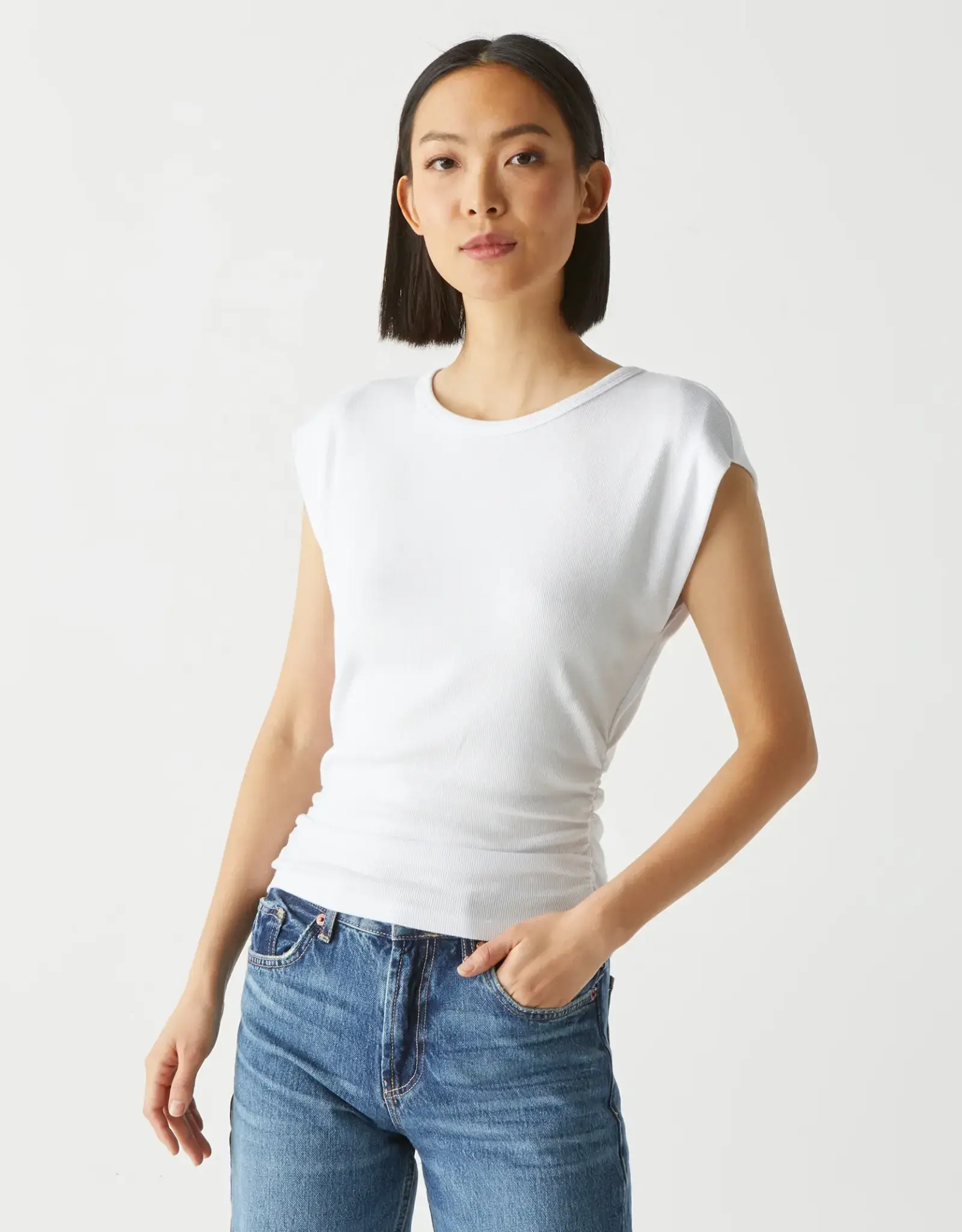 Michael Stars Michael Stars Joni Crew Neck Shoulder Top