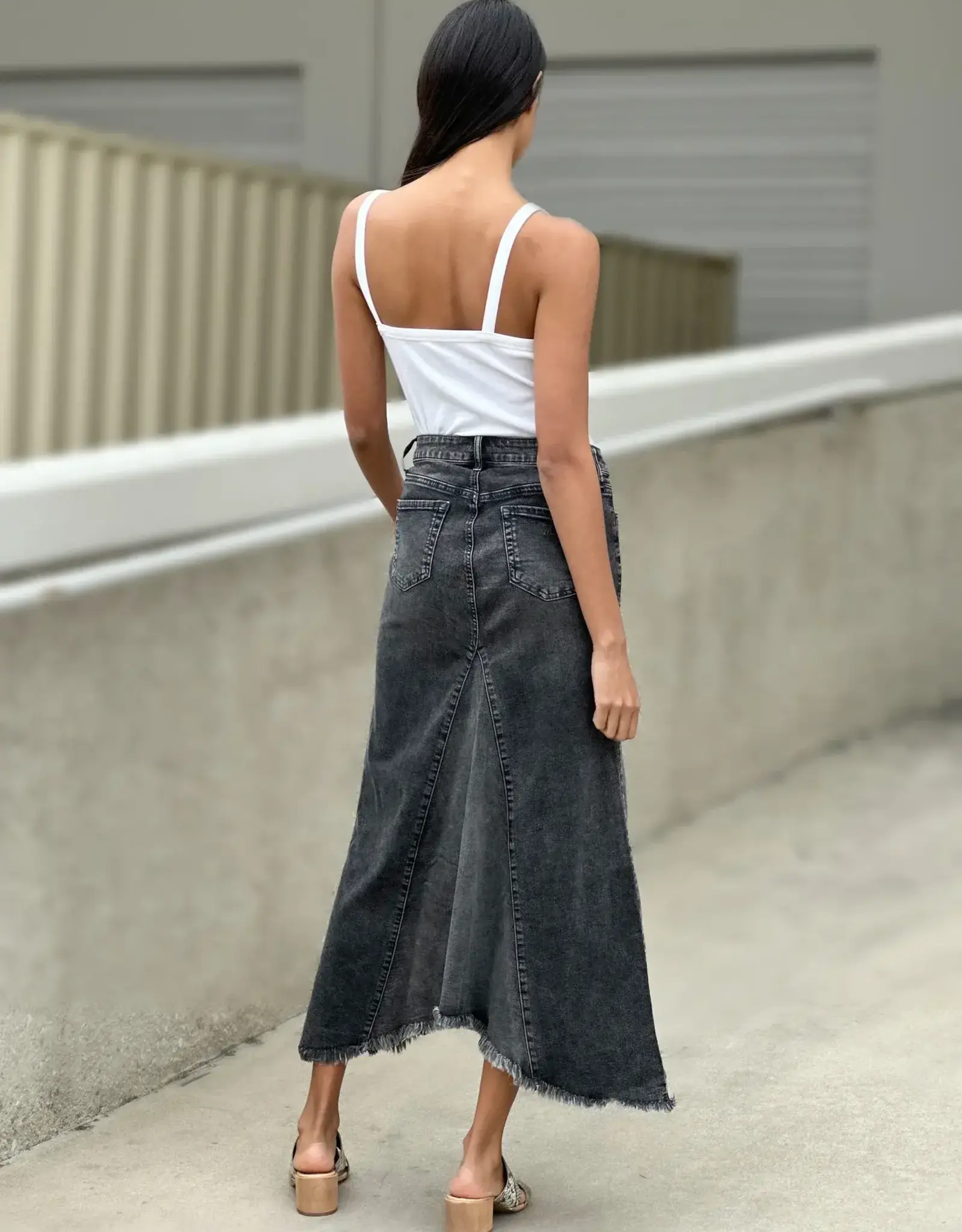Wash Lab Wash Lab Selma Denim Midi Skirt