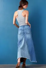 Wash Lab Wash Lab Selma Denim Pierced  Midi Skirt