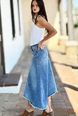 Wash Lab Wash Lab Selma Denim Pierced  Midi Skirt