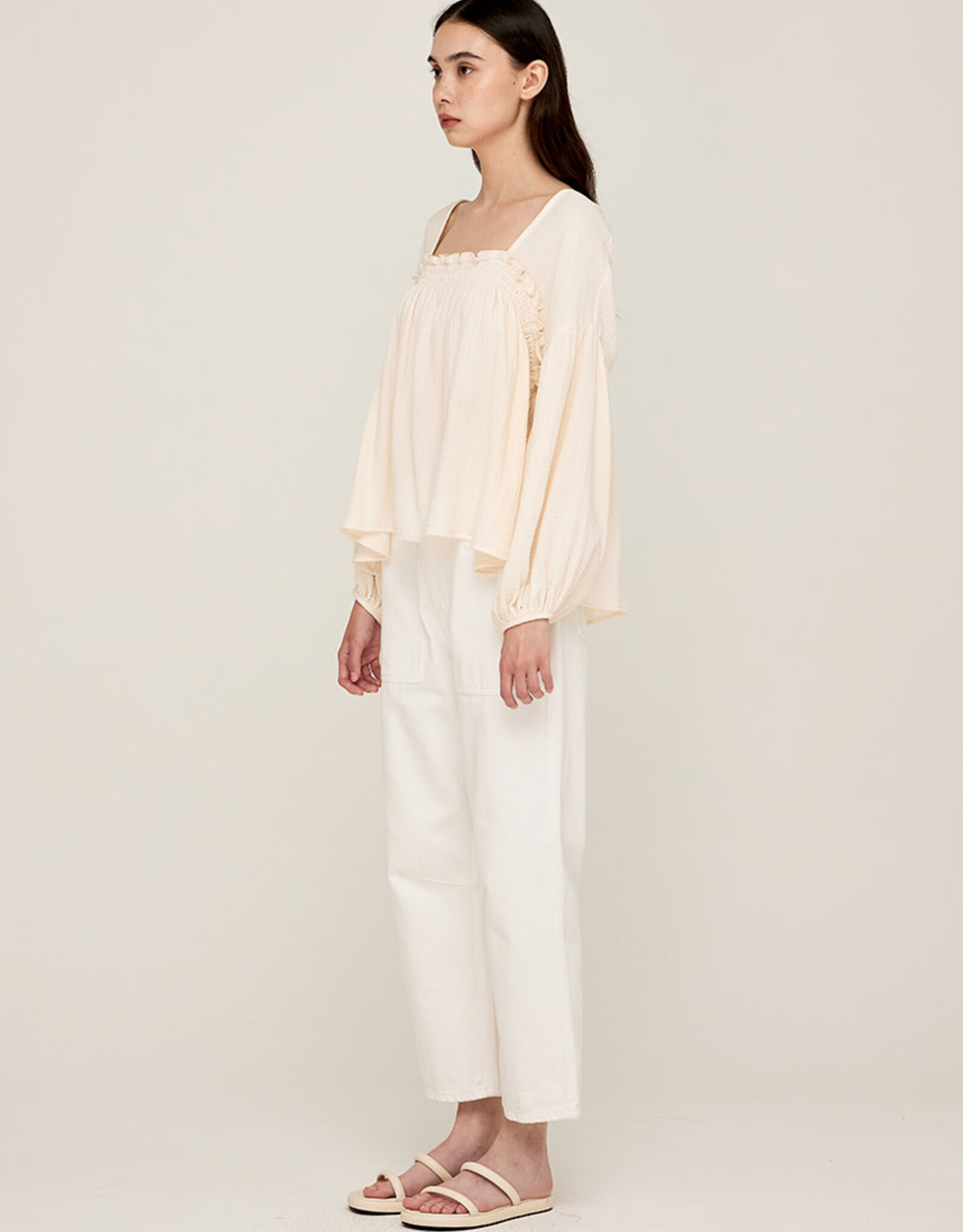 G&G G&G Square Neck Gauze Blouse