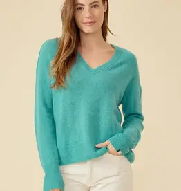 One Grey Day One Grey Day Sloane Cashmere V-Neck Sea Green
