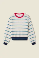 Trovata Trovata Ryann Crewneck Cashmere Sweater Blue Stripe