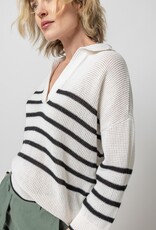 Lilla P Lilla P Textured Stripe Polo Sweater