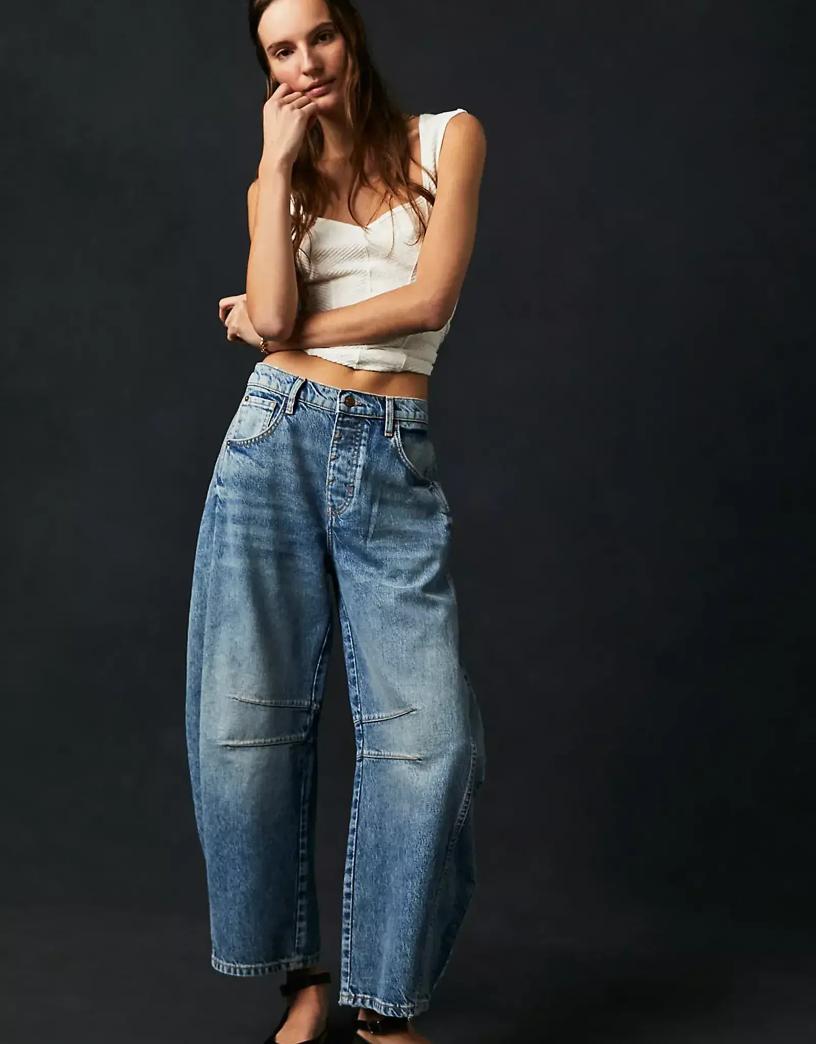 Free People Free People Good Luck Barrel Jeans
