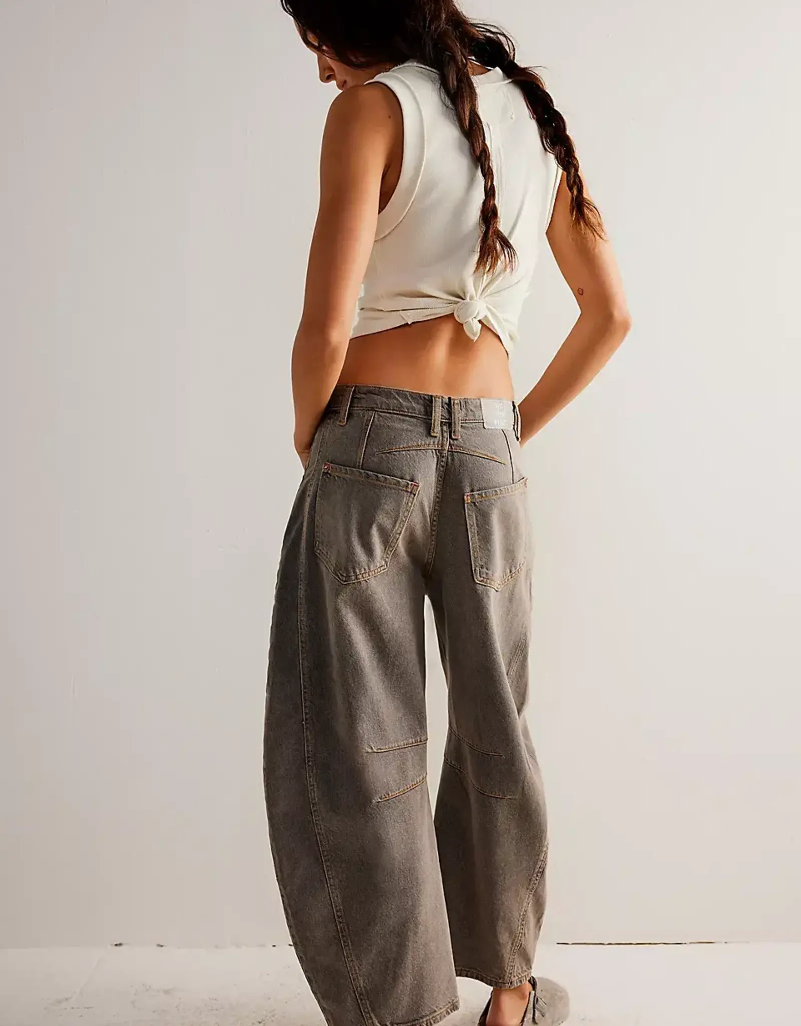 Free People Free People Good Luck Barrel Jeans Archive Grey