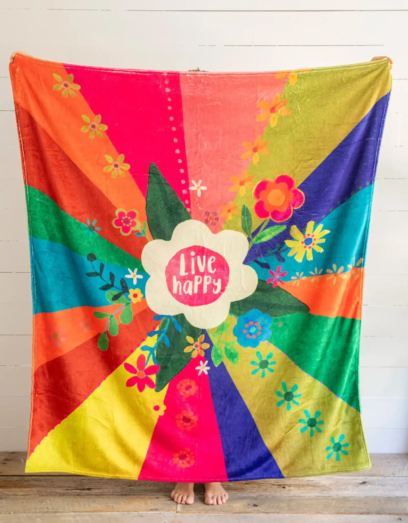 Natural Life Natural Life Blanket "Live Happy"