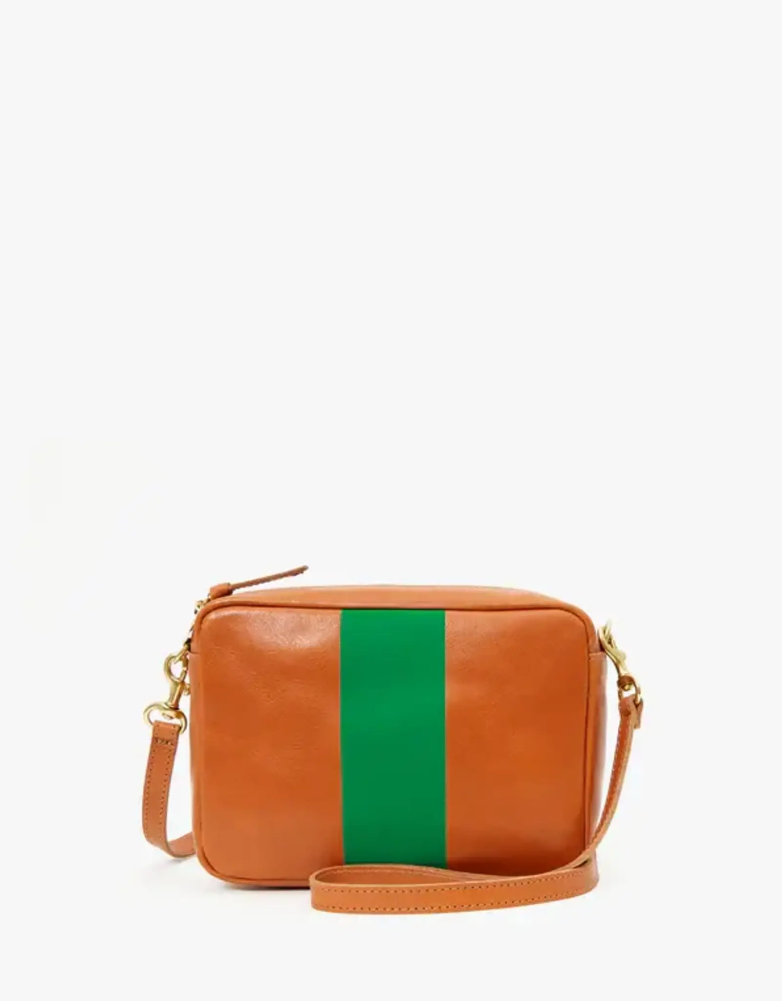 Clare V Clare V Midi Sac Tan w/Green Stripe