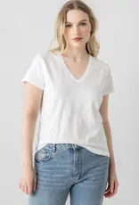 Lilla P Lilla P Short Sleeve Back Seam  V-Neck Tee