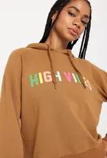 Spiritual Gangster Spiritual Gangster High Vibes Harper Crop Hoodie Dolce