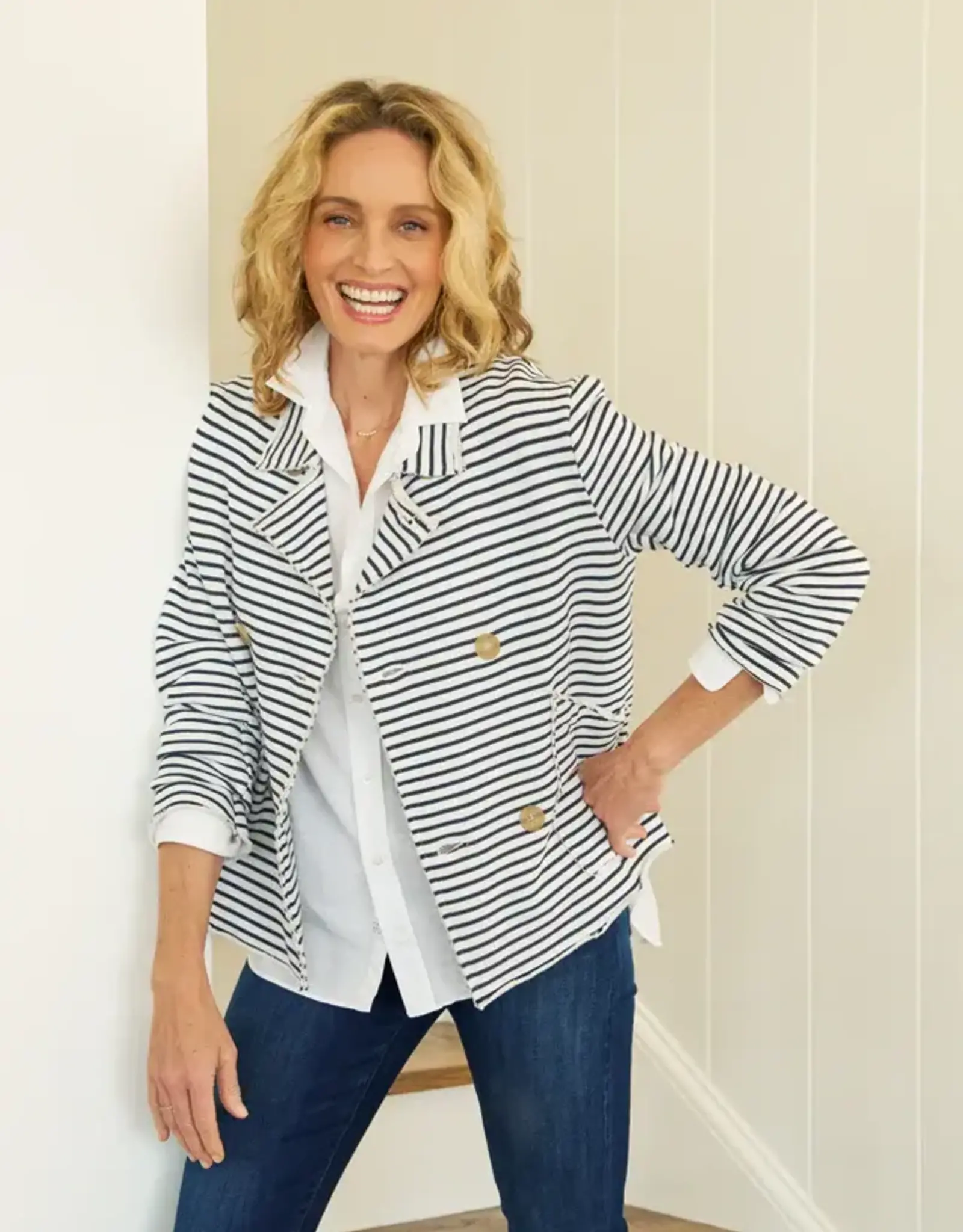 Frank & Eileen Frank & Eileen Mini Belfast Navy Stripe