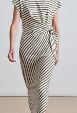 A Piece Apart A Piece Apart Vanina Cinched Waist Dress Olive Stripe