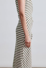 A Piece Apart A Piece Apart Vanina Cinched Waist Dress Olive Stripe