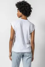 Lilla P Lilla P Boxy Cuffed Sleeve Crewneck Tee White