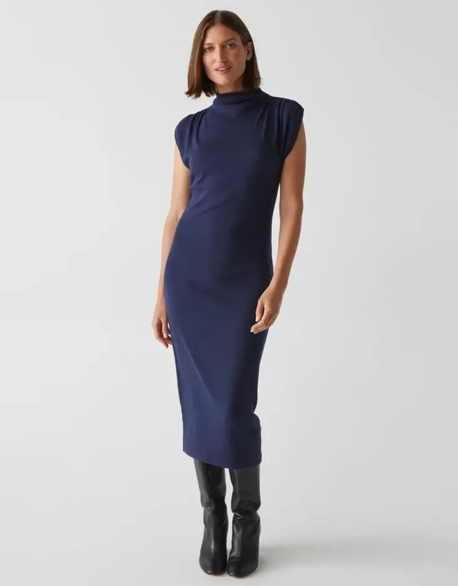 Michael Stars Michael Stars Iolanda Mock Neck Midi Dress Nocturnal