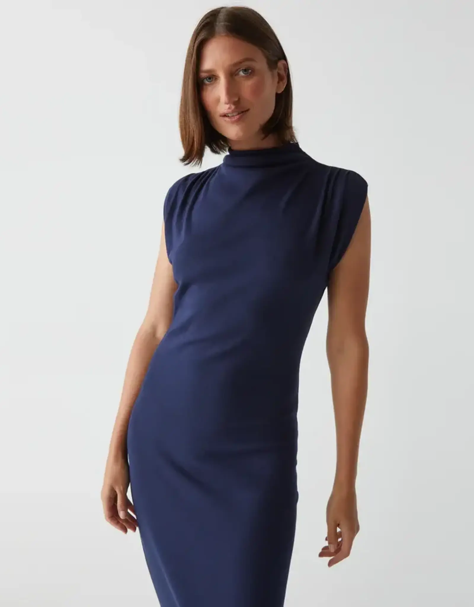 Michael Stars Michael Stars Iolanda Mock Neck Midi Dress Nocturnal