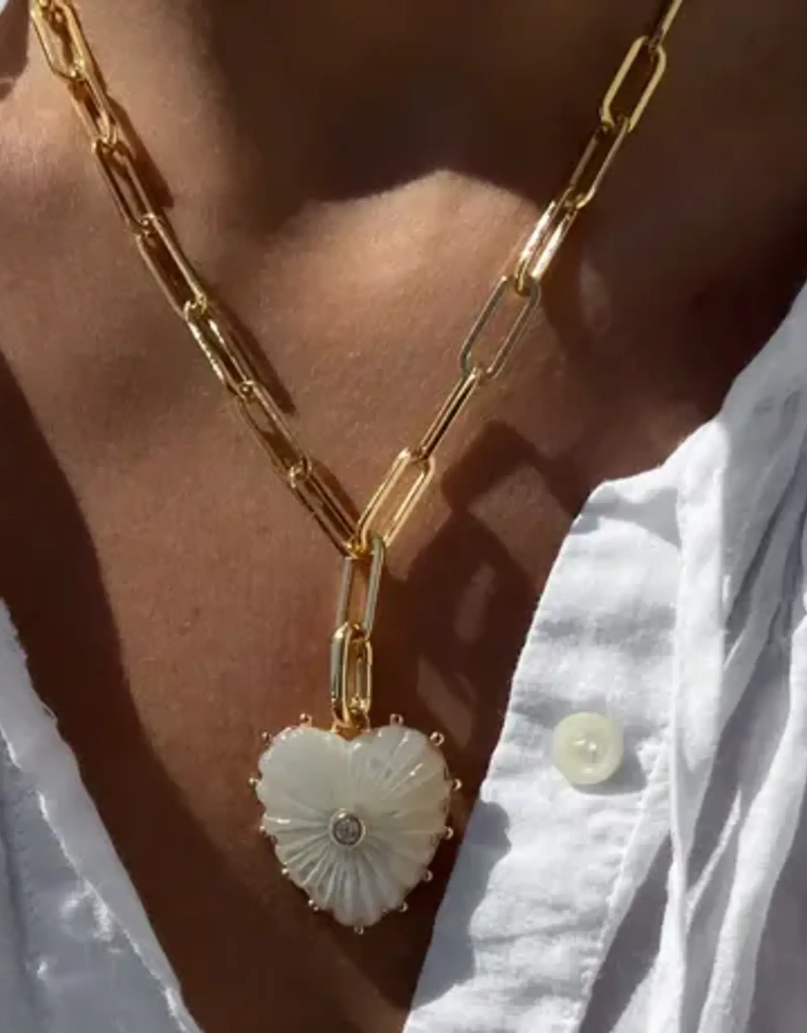 Thatch Thatch Malene Heart Necklace Pearl