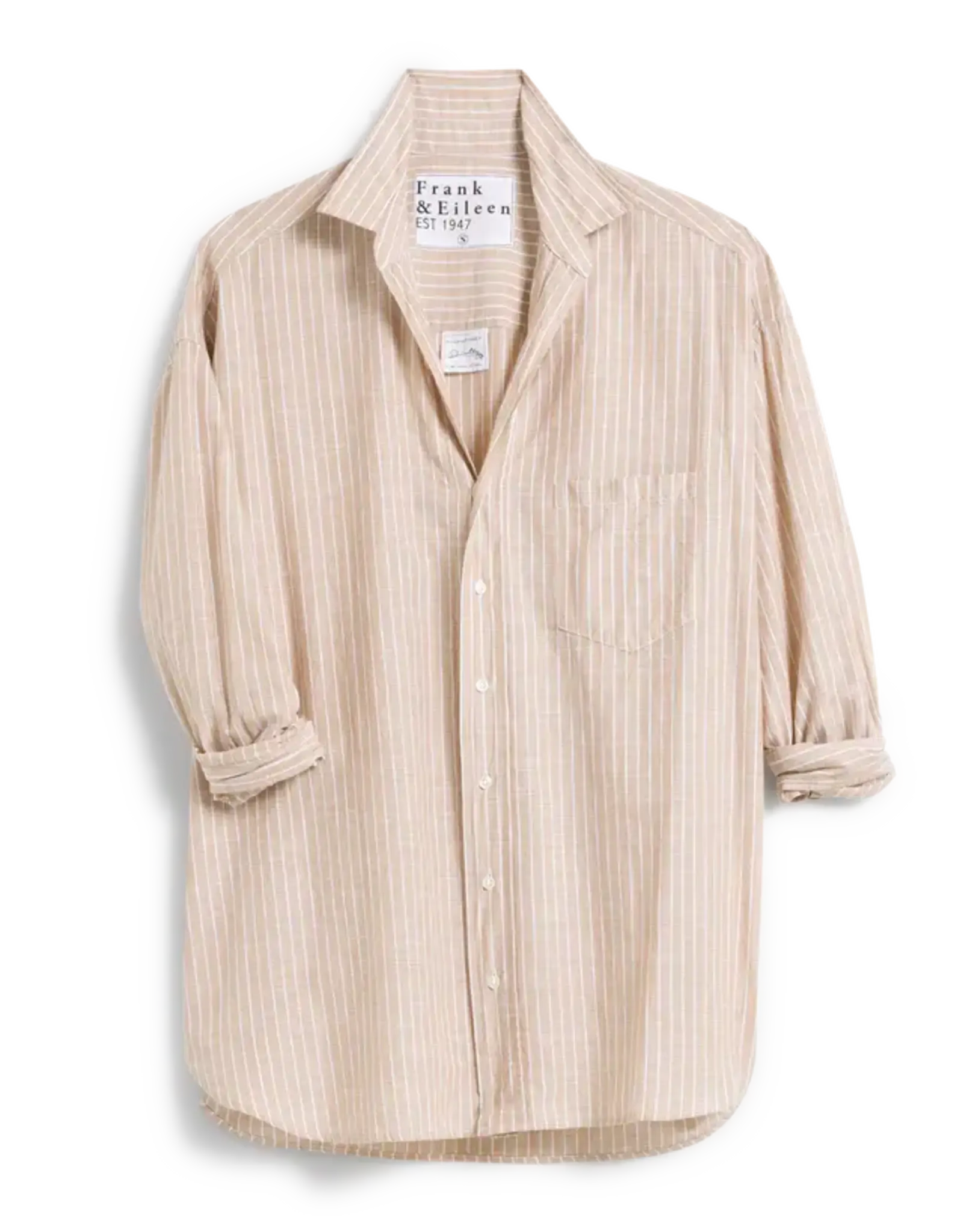 Frank & Eileen Frank & Eileen Shirley Oversized Button Up Shirt Sand Stripe