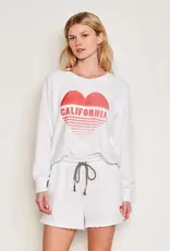 Sundry Sundry Cali Sweatshirt -Heart  Optic White