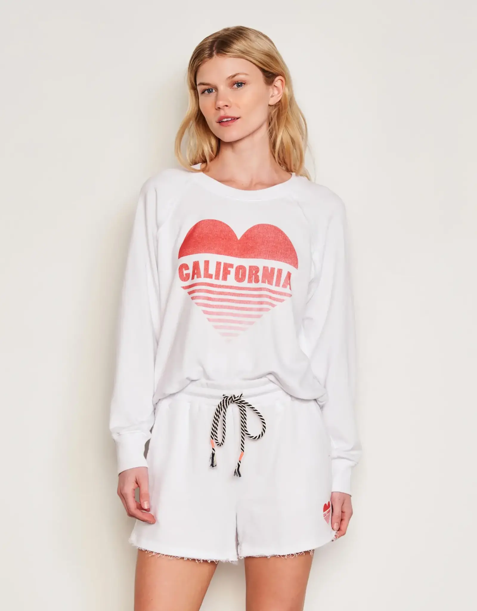 Sundry Sundry Cali Sweatshirt -Heart  Optic White