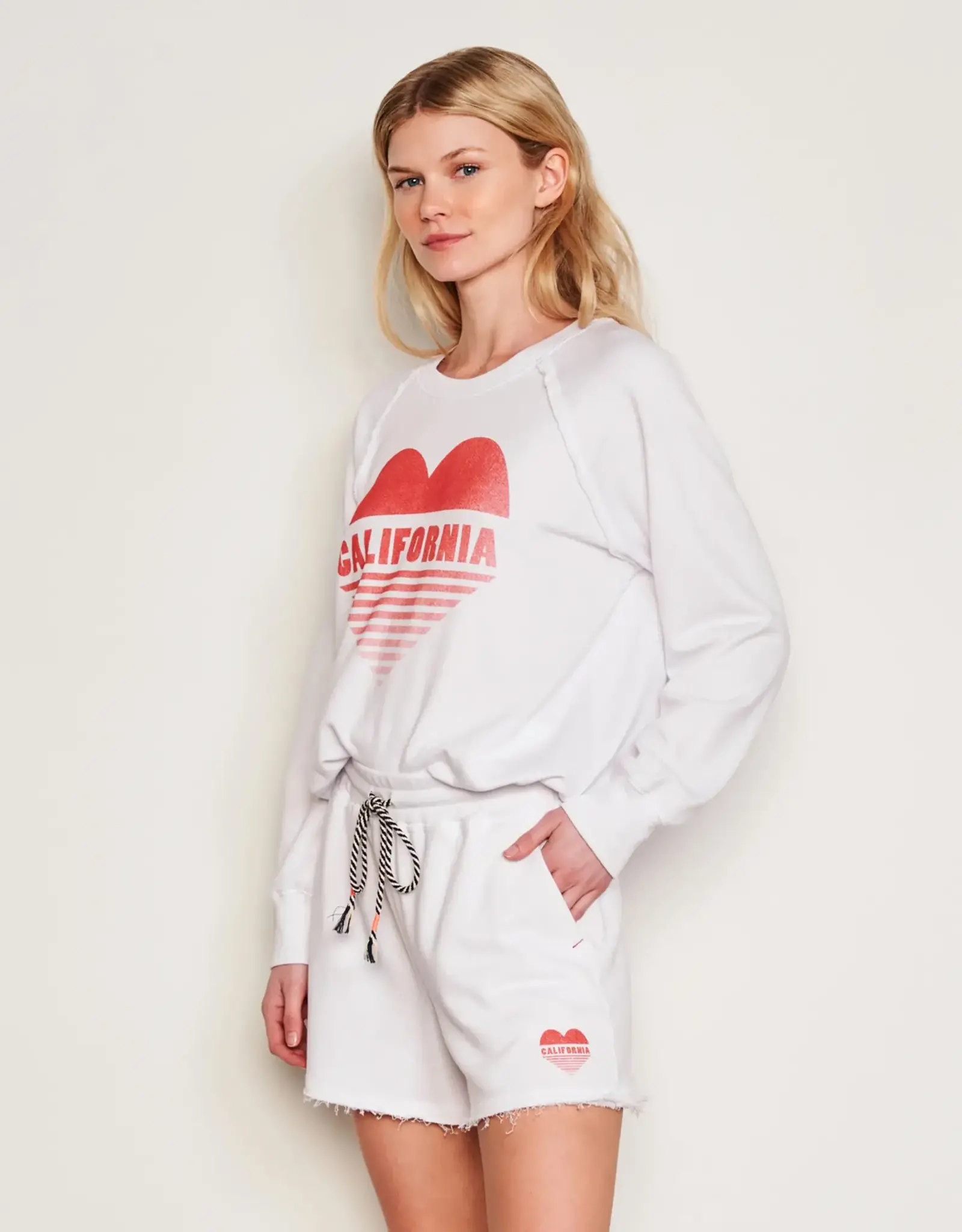 Sundry Sundry Cali Sweatshirt -Heart  Optic White