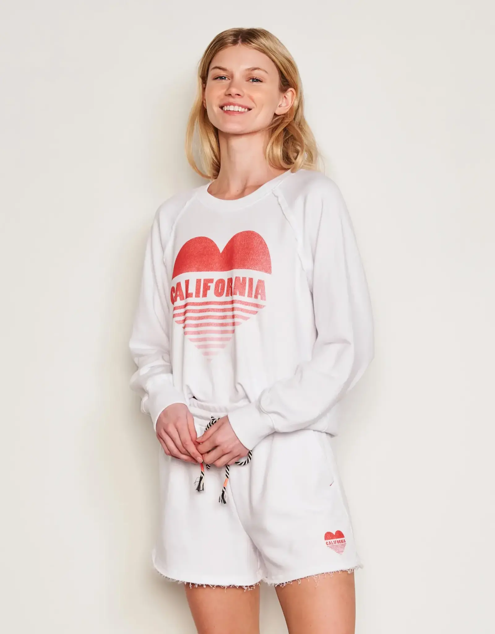 Sundry Sundry Cali Sweatshirt -Heart  Optic White