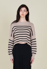 G&G G&G Stripe Crop Sweater Ecru