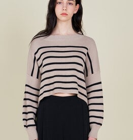 G&G G&G Stripe Crop Sweater Ecru