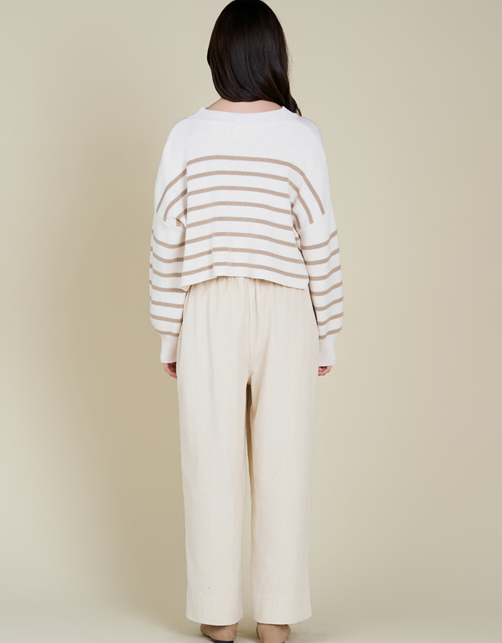 G&G G&G Stripe Crop Sweater Ivory