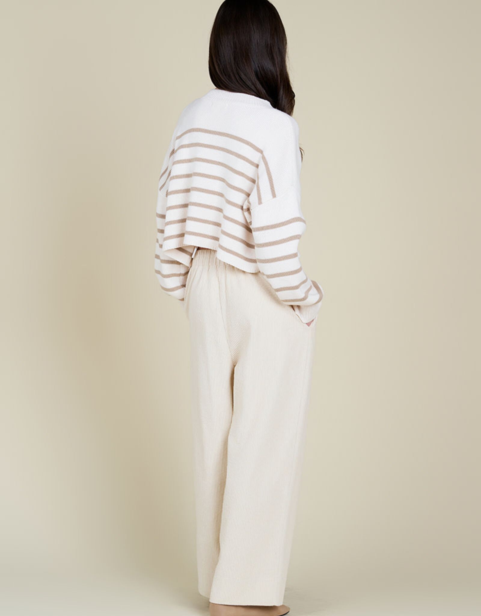 G&G G&G Stripe Crop Sweater Ivory