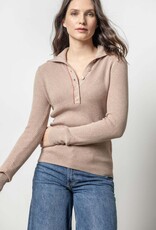 Lilla P Lilla P Button Collar Henley Sweater