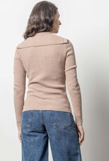 Lilla P Lilla P Button Collar Henley Sweater