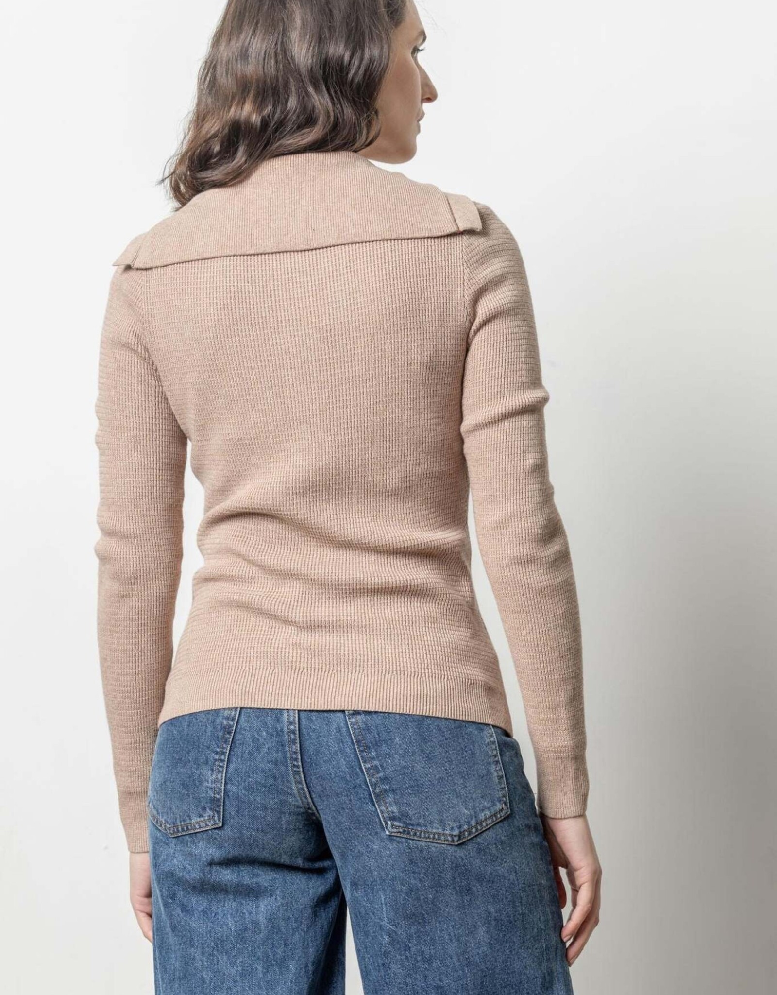 Lilla P Lilla P Button Collar Henley Sweater