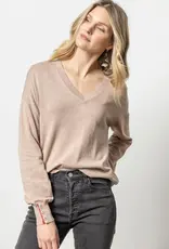 Lilla P Lilla P Snap Cuff V-Neck Sweater