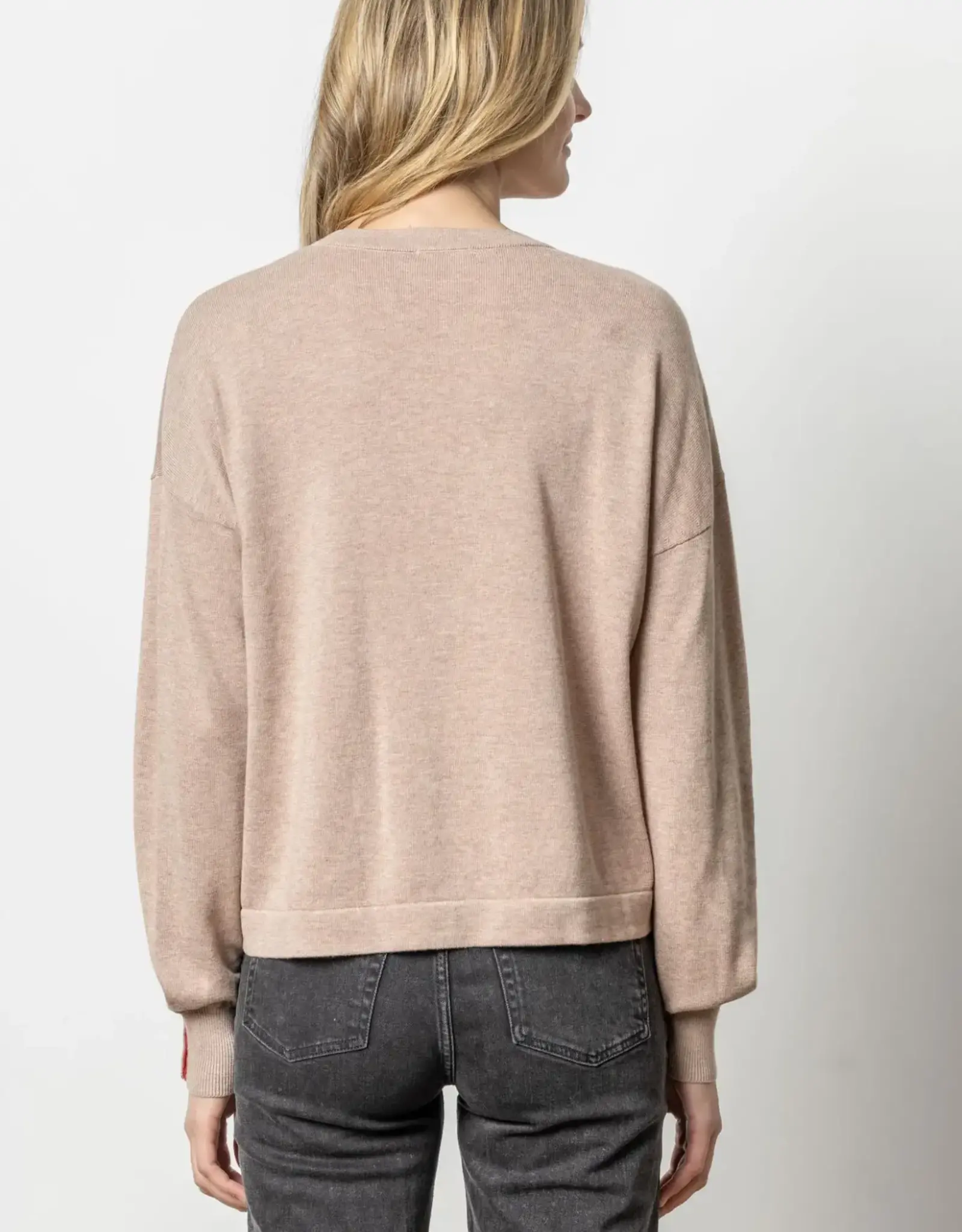 Lilla P Lilla P Snap Cuff V-Neck Sweater