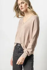 Lilla P Lilla P Snap Cuff V-Neck Sweater