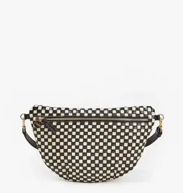 Clare V Clare V. Grande Fanny Woven Checker Blk/Cream