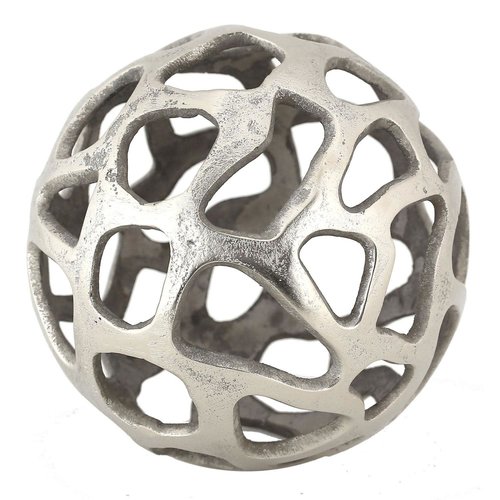Sphère décorative en laiton fini nickel par Renwil Sphère décorative en laiton fini nickel par Renwil
